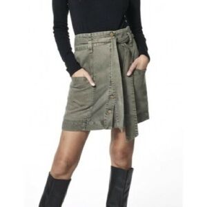 Young Fabulous & Broke Belted HW Button Up Skirt